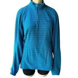 The North Face Polartec Pullover Sweater 1/4 Zip Blue Thermal Women's‎ Size M